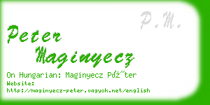 peter maginyecz business card
